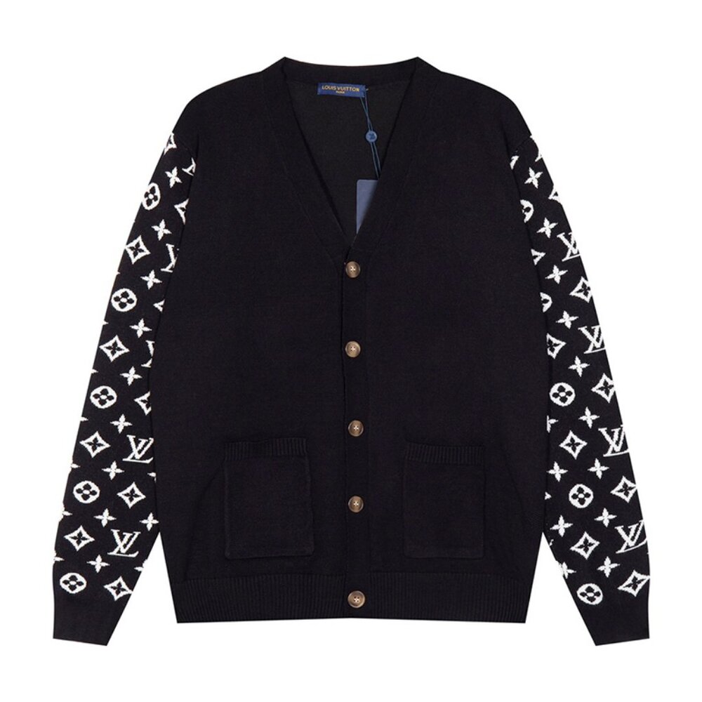 Louis Vuitton Monogram Jacquard Knit V-Neck Cardigan
